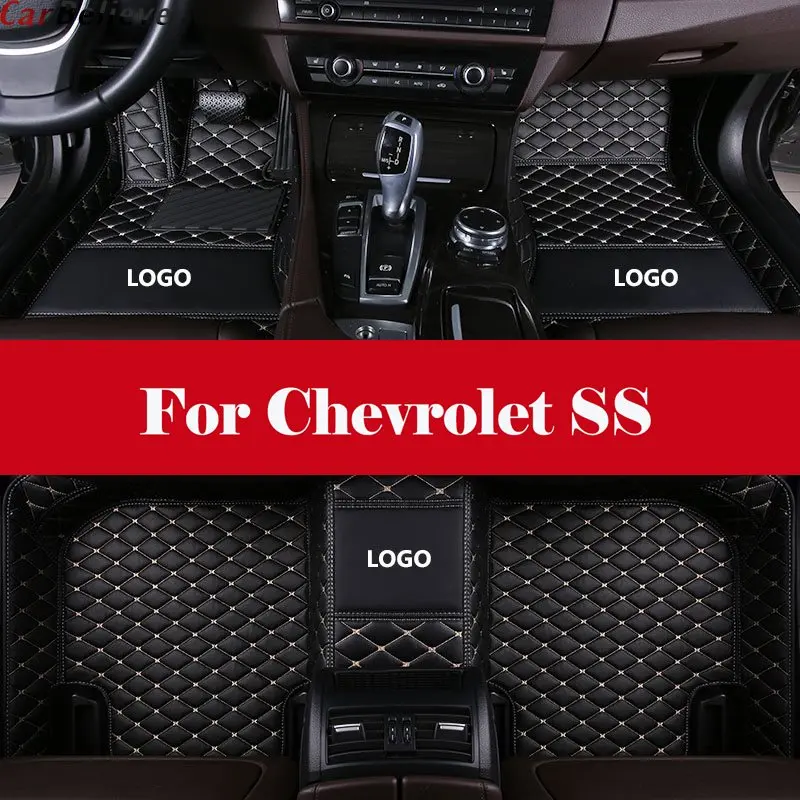 

Automotive interior Double layer Carpet Car Floor Mats Leather Waterproof Pads Auto Mat Carpet For Chevrolet SS