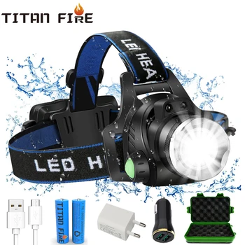 

T20 TL900 LED Headlamp USB Rechargeable IR Motion Sensor Headlight Front Light Control Waterproof Flashlight Fishing Camping