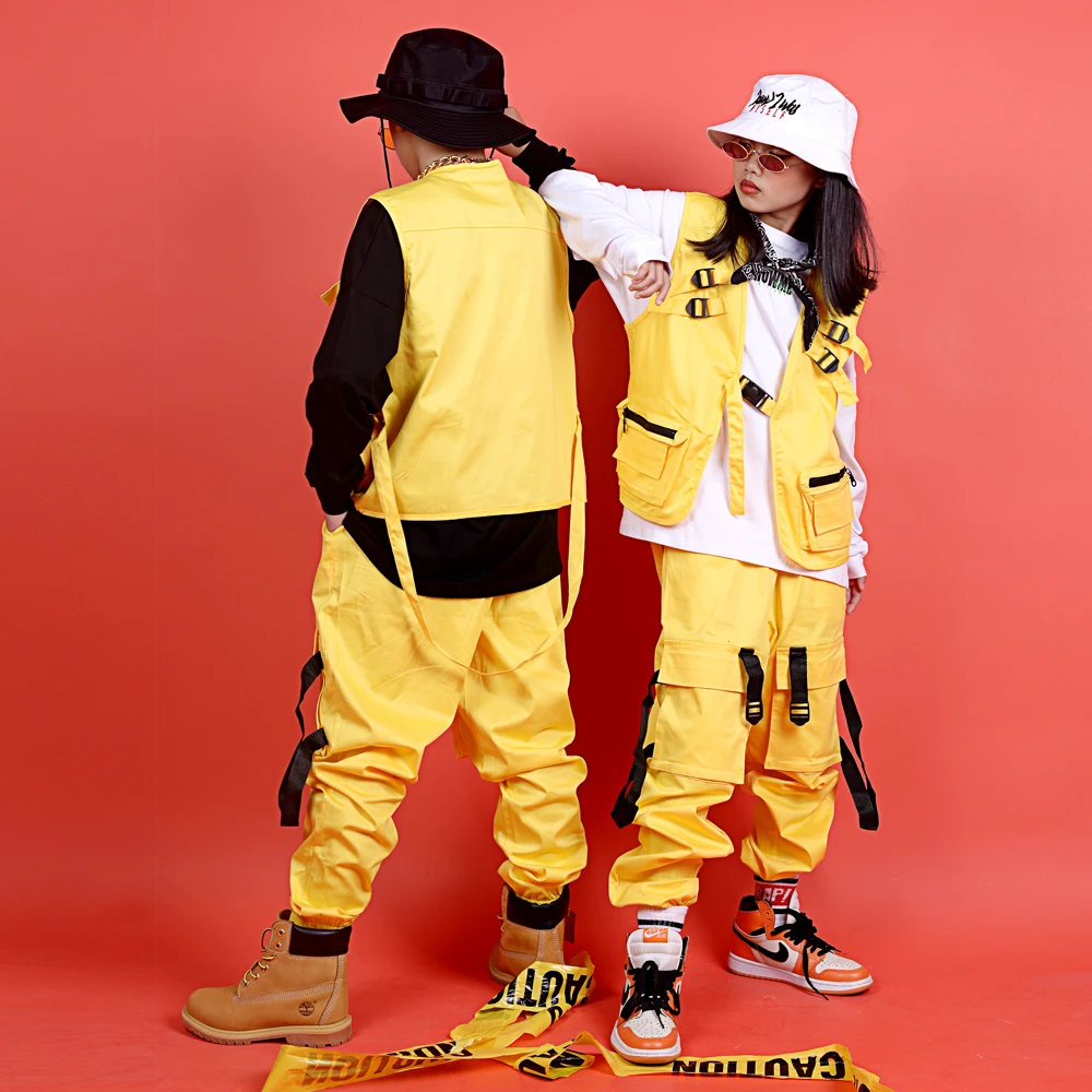 Children'S Jazz Dance Costumes Boys Street Dance Set Hip Hop Clothing For Girls Hiphop Pocket Set Ballroom Stage Outfits DQS306
