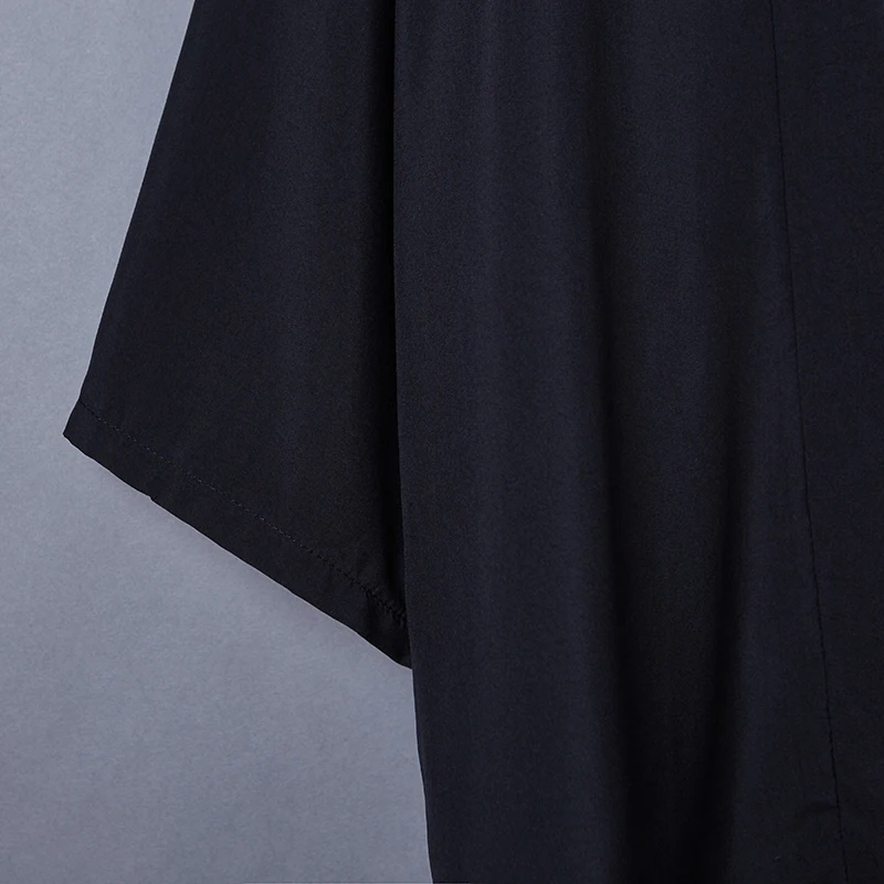 Japanese Kimono Cardigan Fashion Summer Plain Color Coat Japanese Kimono Cardigan Kimono Haori For Woman Man Loose Thin Black Outer Garment