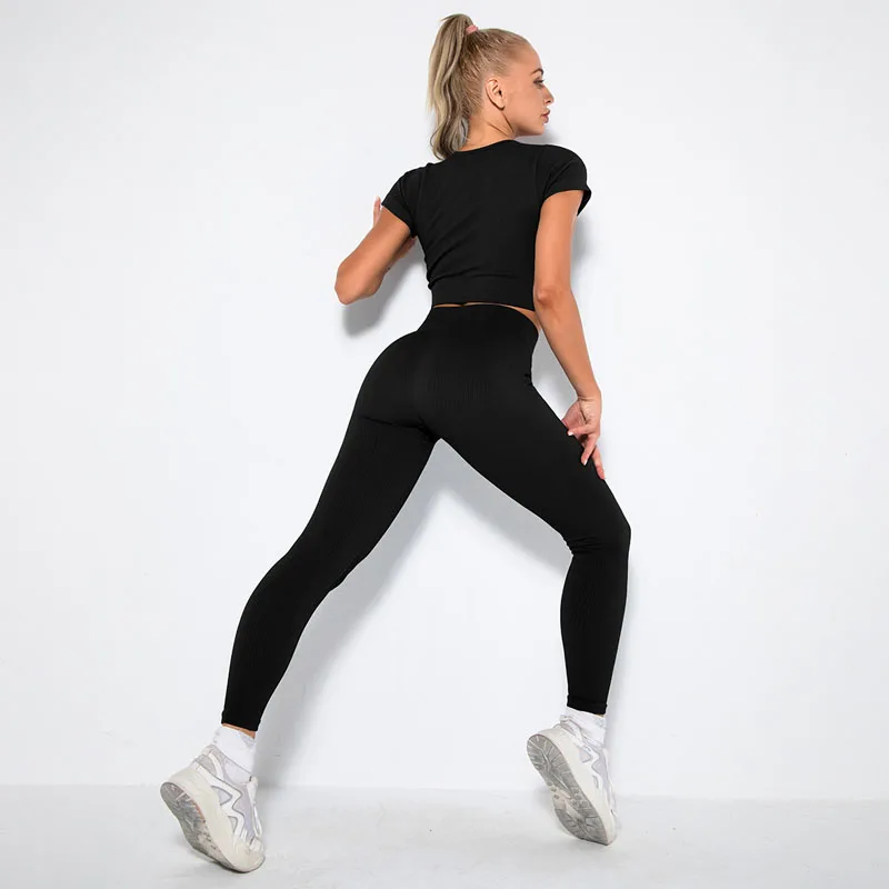 2/4/6PCS Seamless Women Yoga Set Workout Sportswear Fitness Bra Sport Pants Gym Clothing High Waist Leggings Shorts Sports Suits