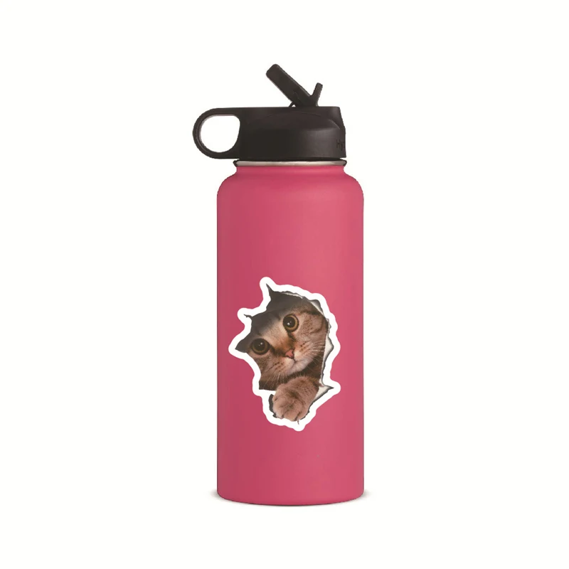 3Pcs/Pack Cute Cat/Flower Waterproof Vinyl Laptop and Water Bottle Notebook Decal Sticker New