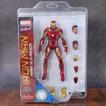 

Marvel Select Avengers Super Hero Ironman Mark 45 Iron Man Action Figure Model Toys Doll Christmas Gift