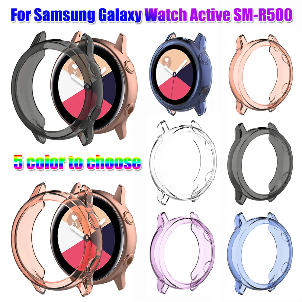 TPU Watch Case Soft Screen Protective Case for Samsung Galaxy Watch Active SM-R500 Full Cover Protec