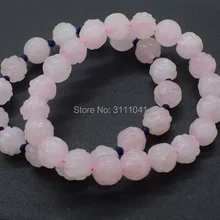 Розовый кварц Резной Круглый 10 мм+ шпинельный браслет 7,5 дюймов бусины натуральные fppj для женщин подарок