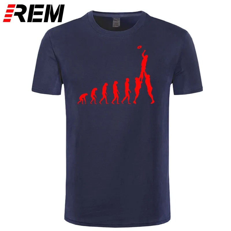 Регби Эволюция человека футболка забавные печатные футболки мужские короткий рукав хлопок мужские топы