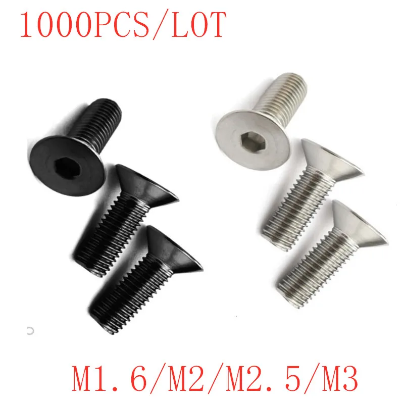 Tornillos Allen Cabeza Plana Avellanada Acero Inoxidable M2 M2.5 M3 DIN7991 - Largo 3-30mm