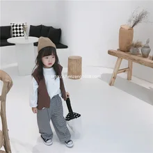 Xuan Лето Южная Корея Детская одежда Детский жилет текстурированный жилет для мужчин и женщин детский Ретро жилет