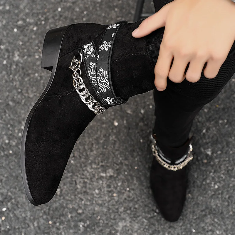 GRAM EPOS/Роскошные брендовые кожаные мужские ботинки; сезон осень-зима; модные свадебные ботинки «Челси» с острым носком; Мужские ботинки в байкерском стиле в винтажном стиле