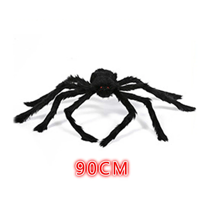 Хэллоуин имитация паук ужасный Поддельные меховой паук 50/70/90/125/200 см игрушечные пауки декор для Хэллоуина, вечеринки - Цвет: Spider-90cm