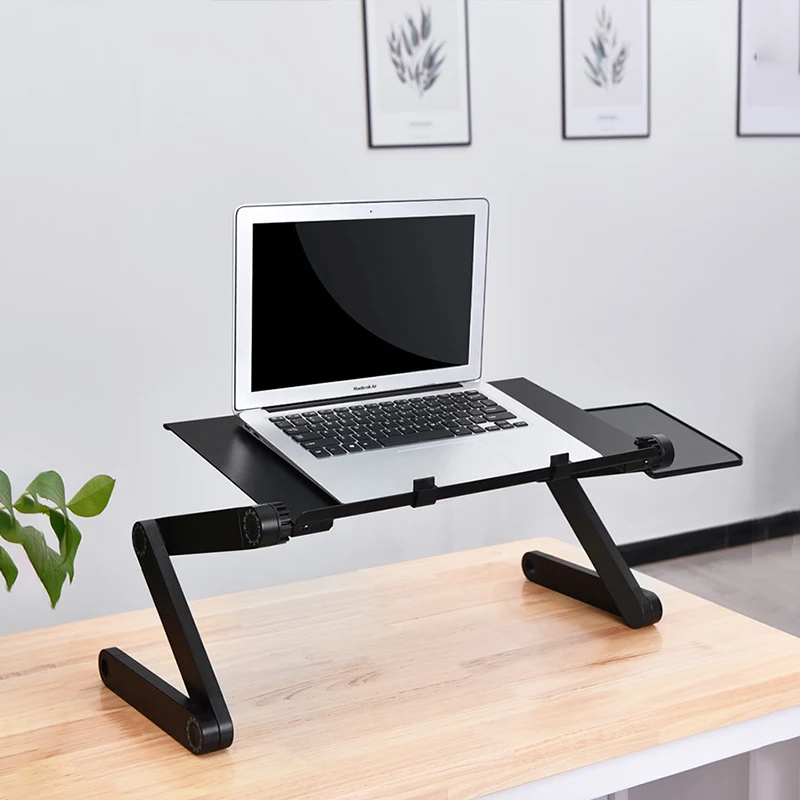 

Adjustable Laptop Table Portable Laptop Workstation Notebook Stand Reading Holder with Fan Mouse Pad Lap Desk Bed Tray Desk