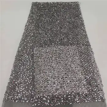 

Nigerian Lace Fabric Dubai Embroidered French Tulle Lace Latest African Lace Fabric 2020 With Sequins