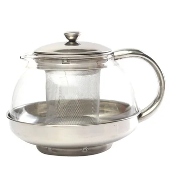 

800ml Stainless Glass Teapot Loose Infuser Coffee Tea Leaf Herbal Decor