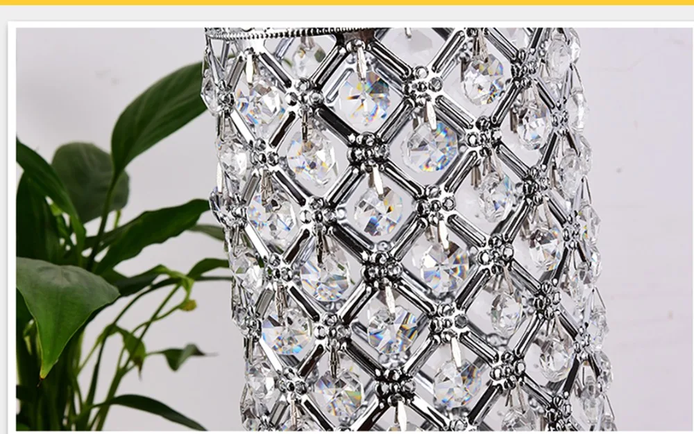 crystal table light fancy table lamp beautiful crystal chrome E27 reading light metal light