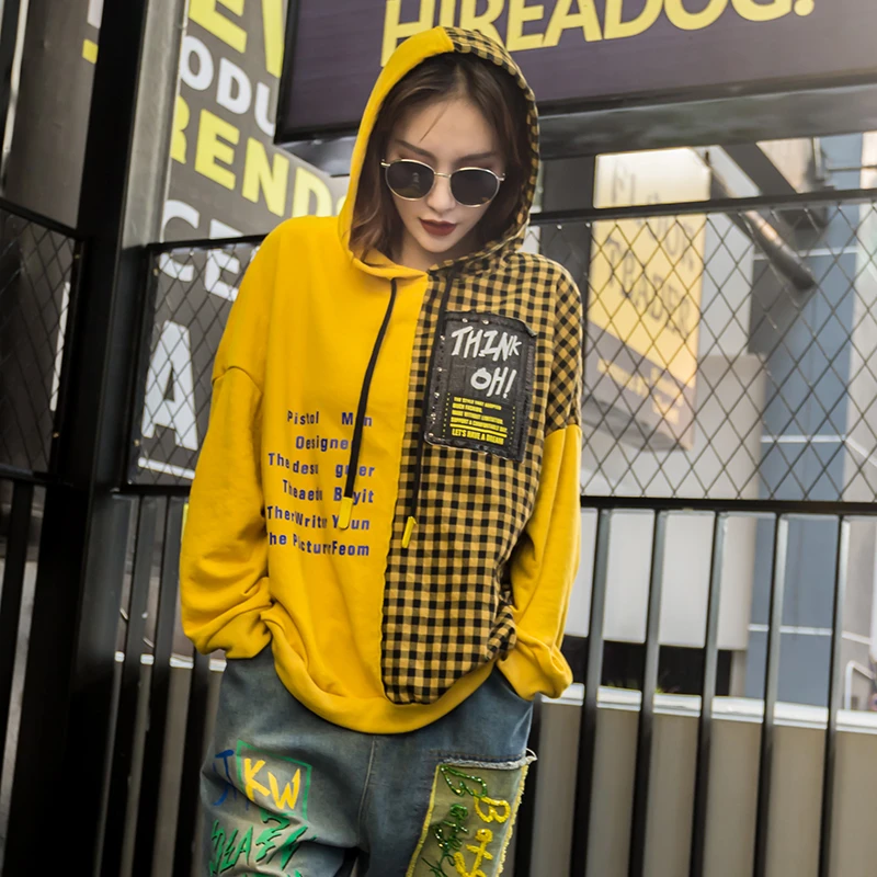 Max LuLu 2019 Autumn European Fashion Style Ladies Punk Clothes Women Plaid Hooded Hoodies Vintage Patchwork Printed Sweatshirts Max LuLu 2019 Autumn European Fashion Style Ladies Punk Clothes Women Plaid Hooded Hoodies Vintage Patchwork Printed Sweatshirts