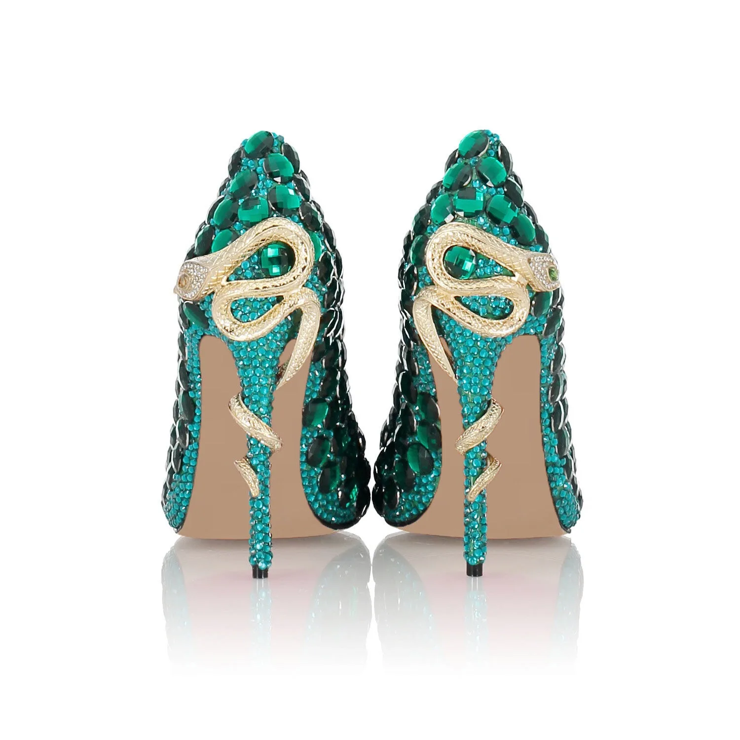Роскошные Дизайнерские зеленые туфли-лодочки со стразами; Брендовые женские Элегантные классические туфли-лодочки с украшением в виде кристаллов на высоком тонком каблуке