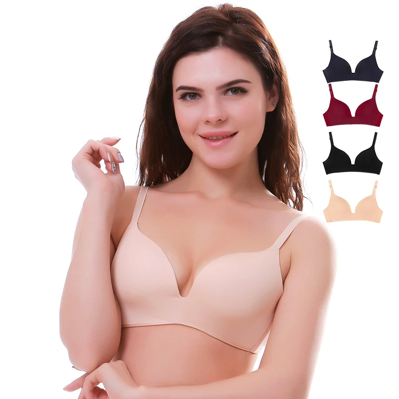  Seamless Bras for Women Push Up Bras No Wire Brassiere A B Cup Underwear Sexy Bra Three Quarters(3/