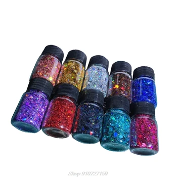 

10 Colors Resin Casting Mold Chunky Glitter Epoxy Resin Festival Chunky Hexagons Sequins Pigment 10g Per Making N12 20 Dropship
