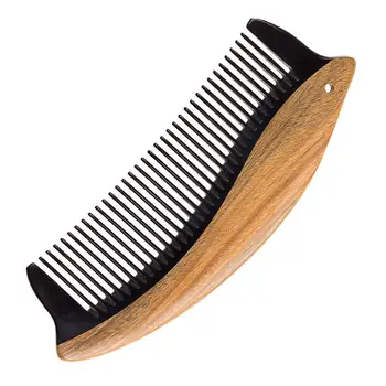 

1 Pc Vintage Sandalwood Comb Fine Tooth Anti-Static Head Massage Hair Combs Wooden Horn Comb Hair Styling Tools