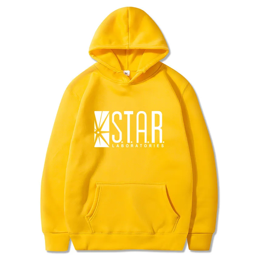 STAR S. T. A. R. labs джемпер флэш Готэм город комиксов черный худи толстовки Толстовка мужская с капюшоном S-XXXL - Цвет: yellow-1