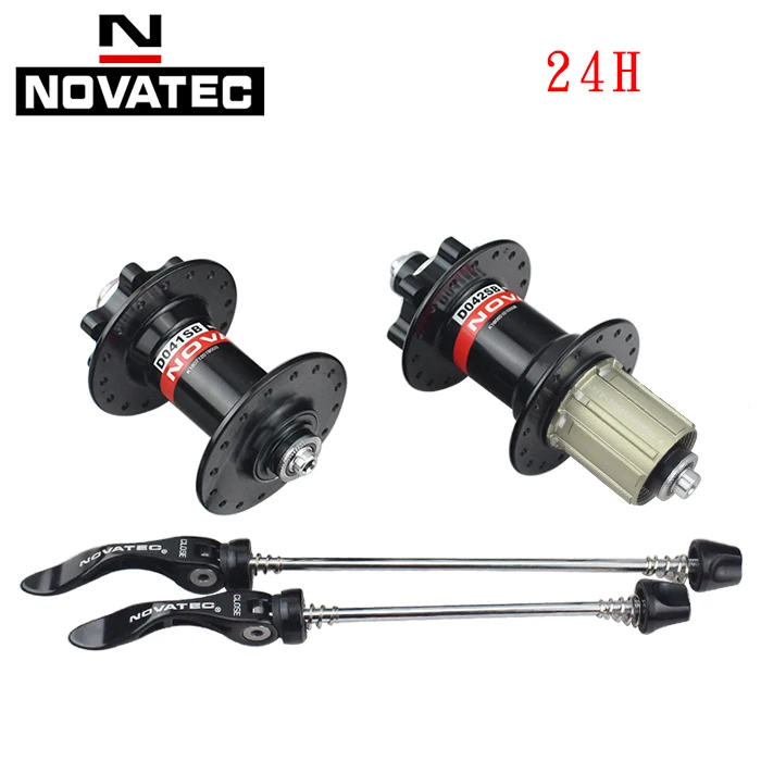 black 24H Novatec Mountain bike Hubs MTB Disc Hub D041 D042SB bike accessories bearing Disc brake 24 28 32 36 Holes Sealed bicycle hub - Цвет: black 24H