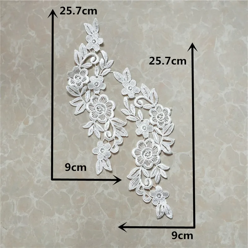 Embroidery Applique Lace Fabric Collar DIY Sewing Lace neckline Clothing Accessories Scrapbooking A pair lace fabric,lace garment accessories,lace sewing supplies,lace sewing accessories,lace accessories,clothing accessories