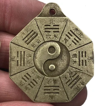 

MOZART Archaize Copper Coins Tai Chi Gossip Money Pendant