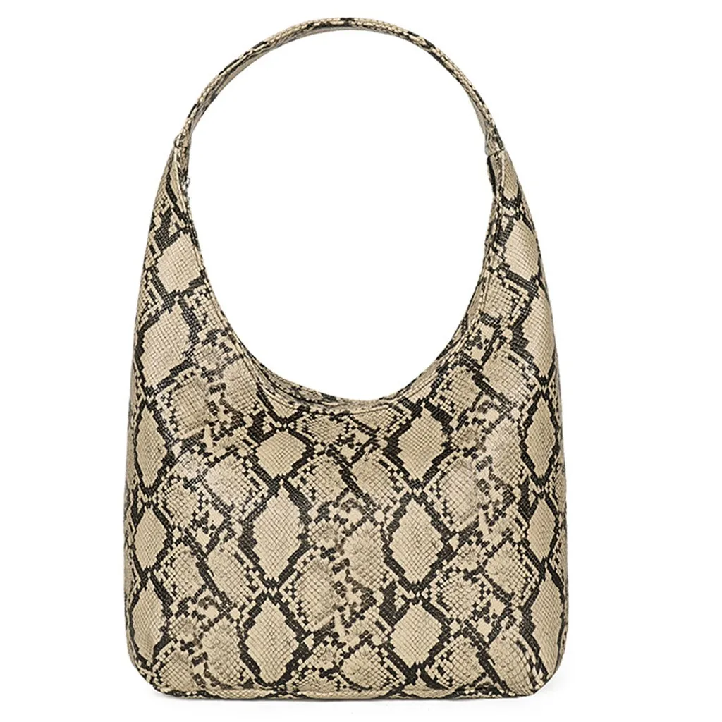 Женская змеиная сумка через плечо из искусственной кожи змеиный принт сумка для покупок Женская Ретро сумка-мессенджер# T2G