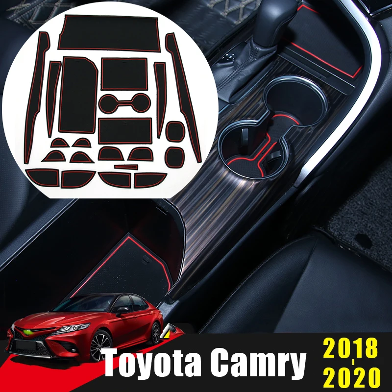 Для Toyota Camry XV70 2018 2019 2020 резиновые коврики для дверей автомобиля с прорезями ворот