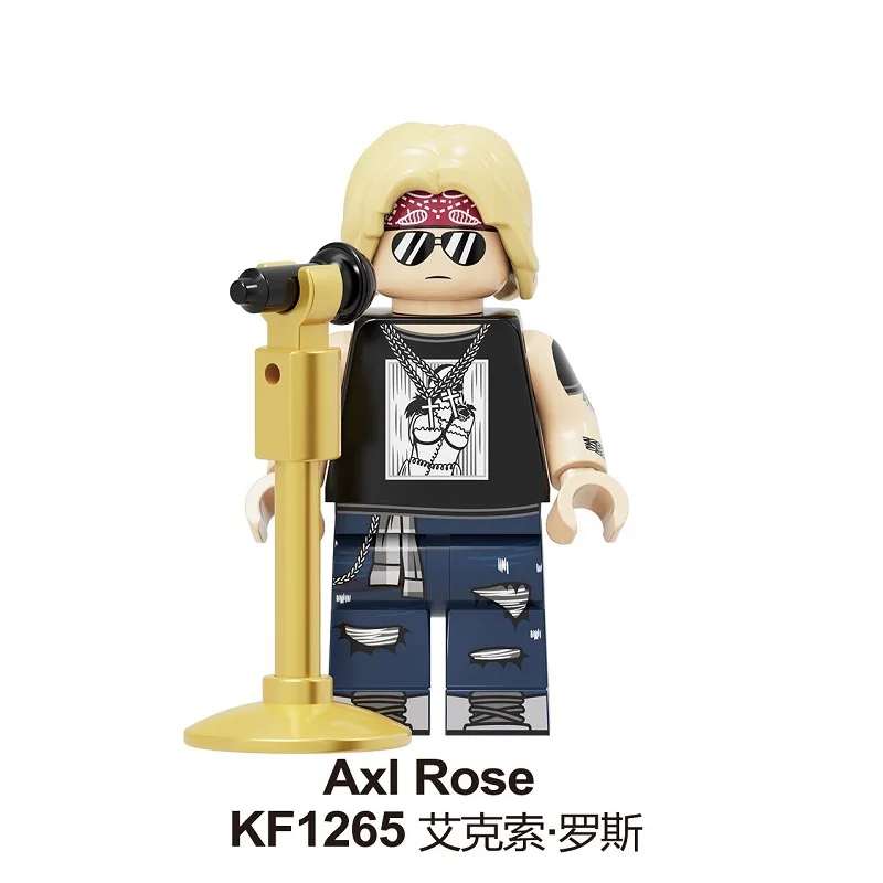 20 шт. строительные блоки рок-группы guns N' Roses Axl Rose DJ Ashba Ron Tommee Stinson Frank Ferrer фигурки для детей игрушки KF6105