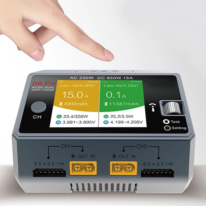 D6 Pro Smart Charger Ac 200W Dc650W 15A Rc Battery Charger For Nimh Lipo Battery Phone Wireless Cha - 4000088704438
