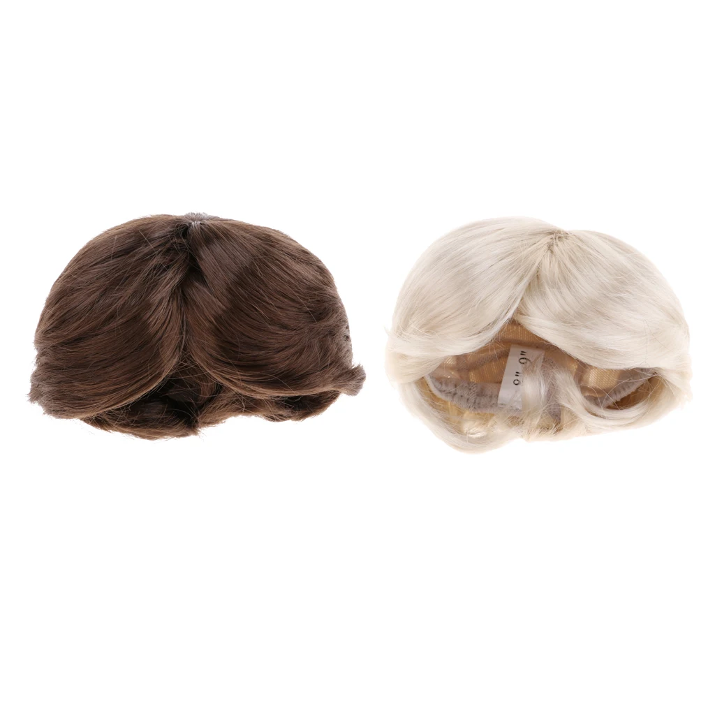 Dolls Artificial Mohair Short Straight Wig Hair For 1/3 BJD Dolls Accessory