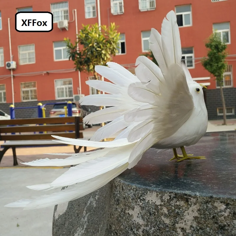 

new simulation wings white bird model foam&furs real life bird doll gift about 30cm xf2489