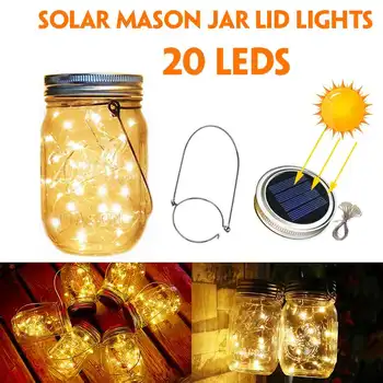 

20 Leds Decoration Lights Solar Mason Jar light with Mason Jar Solar Garden Light Outdoor Christmas Decorations for Home
