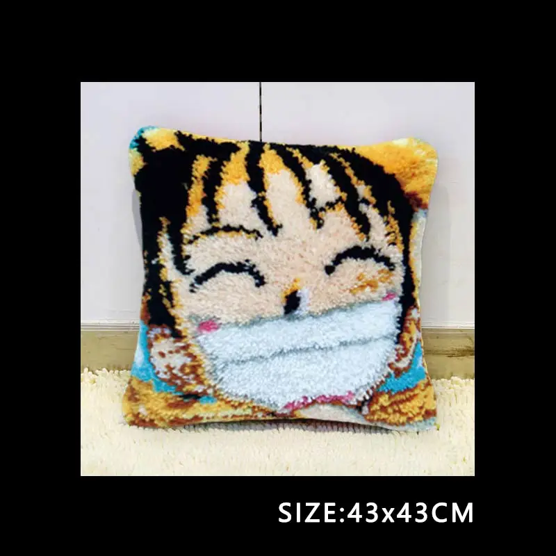 Latch Hook Kits Diy Do It Yourself Sofa Shape Europe Cushions Needlework Mat Lovely Knooppakket Blank Canvas Sofa Shape Cushions - Цвет: BZ174