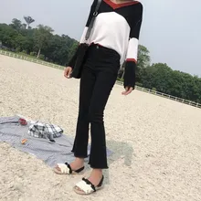 Хит, женские облегающие повседневные брюки на молнии, шикарные, высокая талия, хлопок, вареные, обтягивающие джинсы, элегантные, одноцветные, с кисточками, джинсовые брюки