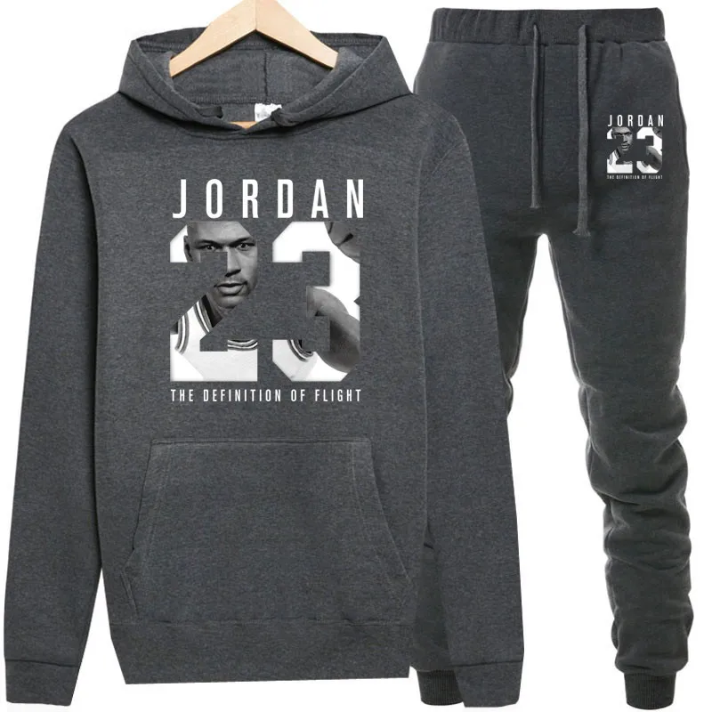 Seller new mens hoodies suit fleece warm Jordan 23 tracksuit men sweatshirt suit Hoodie+sweat pants Jogging hooded tracksuit ?????????