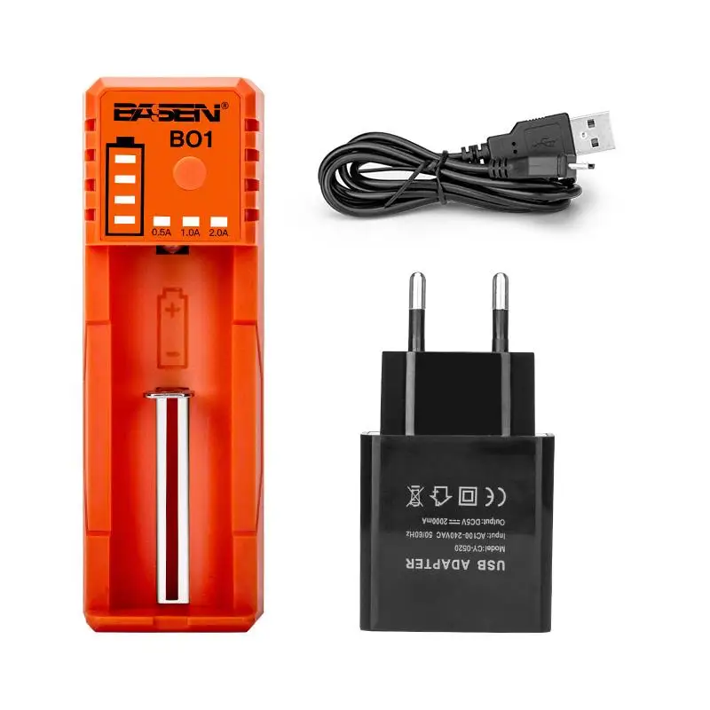 orange-EU charger 18650 Smart Charger 3.7V Li-liion battery 26650 21700 Li-liion battery Smart Charger for black lithium battery 5v 2A - Цвет: orange-EU charger