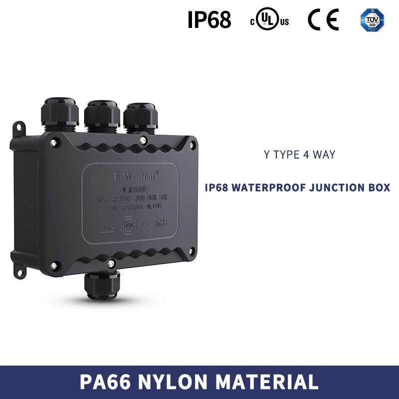 

Outdoor Waterproof Junction Box Underground Light IP68 Connector One in Three out 4 Way Plastic Electrical Cable Junction Boxes