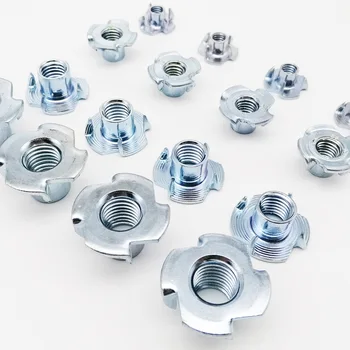 

2/10/20X M4 M5 M6 M8 M10 M12 High Quality Thicken Steel Four Claws Speaker Nut Blind Pronged Insert Tee T Nut Furniture Hardware