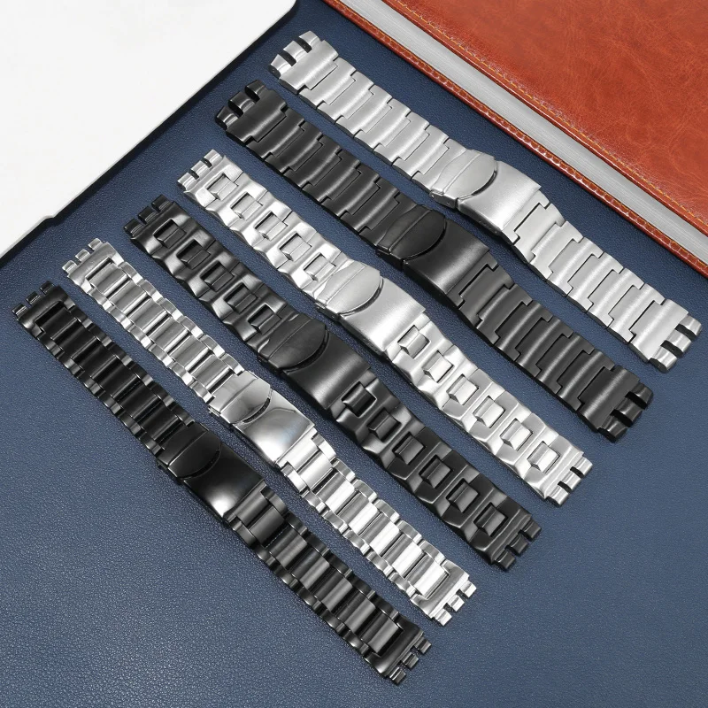 Cinturino In Acciaio Fine Con Interfaccia Speciale Sostituisci Swatch Yas109 Yis408 Catena Per Orologi In Acciaio Inossidabile Muslimah Nero Argento