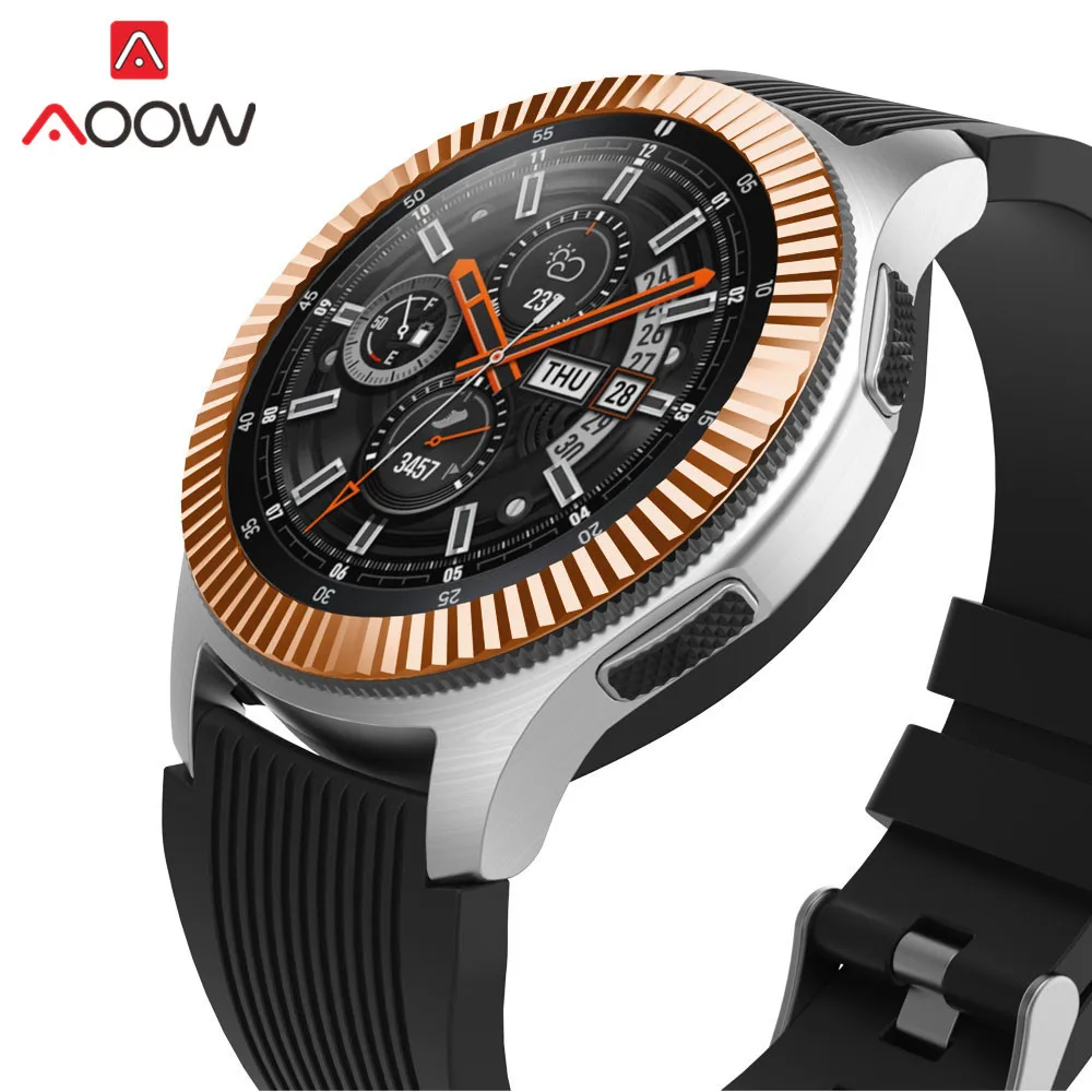 Ободок для часов для samsung gear S3 Frontier Galaxy Watch 42 мм 46 мм клейкая Защитная крышка кольцо из нержавеющей стали