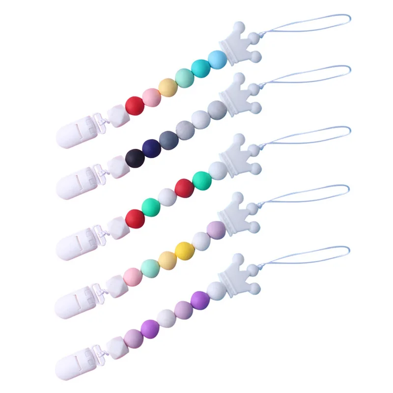 Baby Teethers Animal Pacifier Clips Chain For Baby Gameboy Pendant Nipple Holder Baby Teething Toys Biscuit Chew Beads