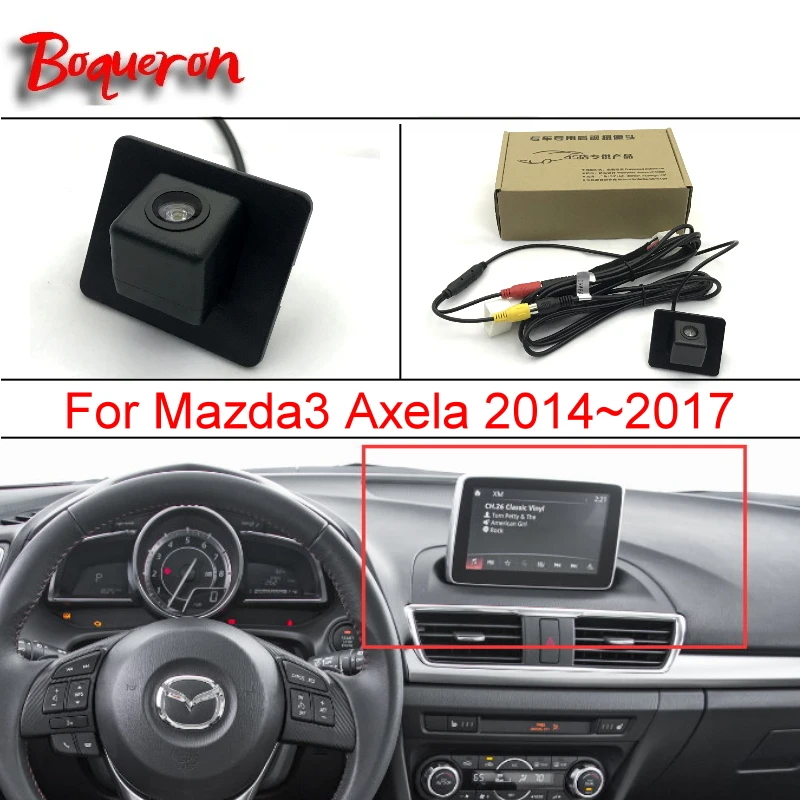 Комплект для камеры заднего вида Mazda 3 Mazda3 Axela BM Sedan 2014 ~ 2018 / RCA и оригинальный
