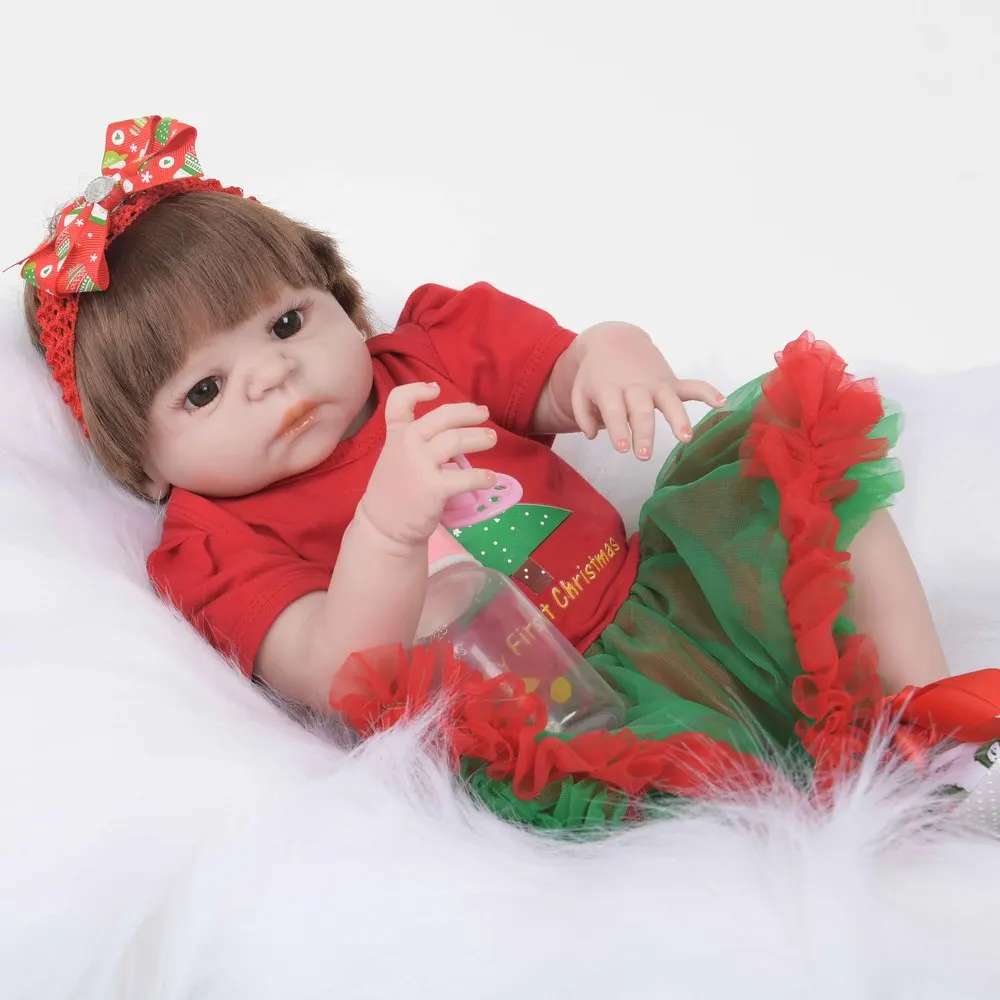 22 ''удивительные Bebe Reborn Детские игрушки Реалистичные мягкие силиконовые тела прекрасный Playmate новорожденный кукла ребенок день рождения Рождественские подарки 55 см