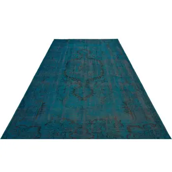 

Handmade Turquoise Vintage Overdyed Turkish Area Rug 185x298 Cm-6'1''X9'9''