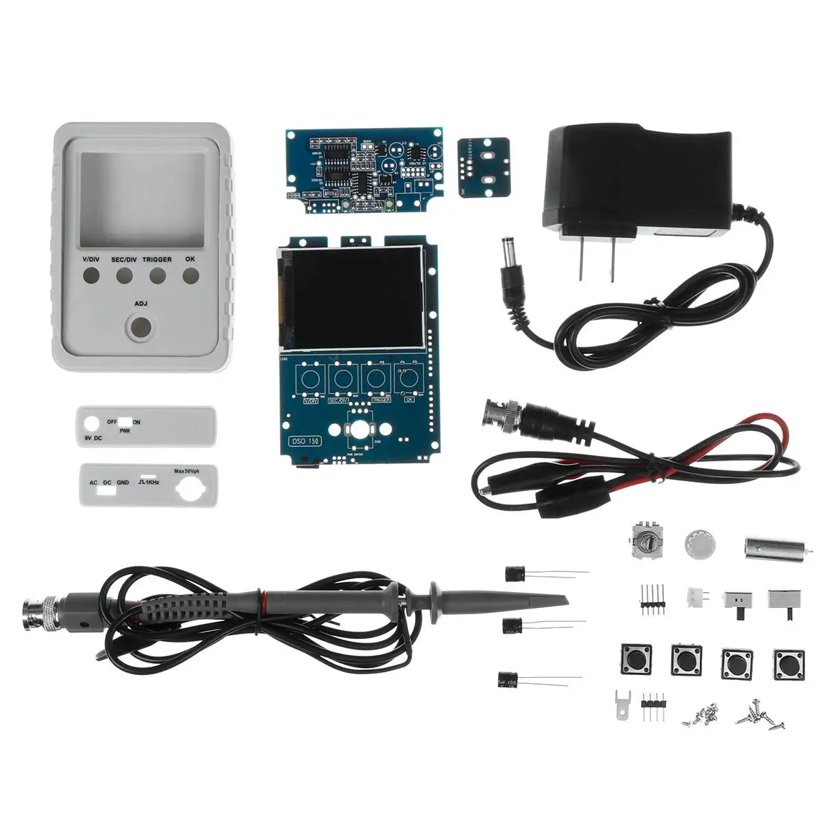Full set ZEAST для DSO150 цифровой осциллограф комплект Стандартный Полностью Собранный комплект BNC зонд корпус ручной электронный обучающий комплект - Цвет: Full set