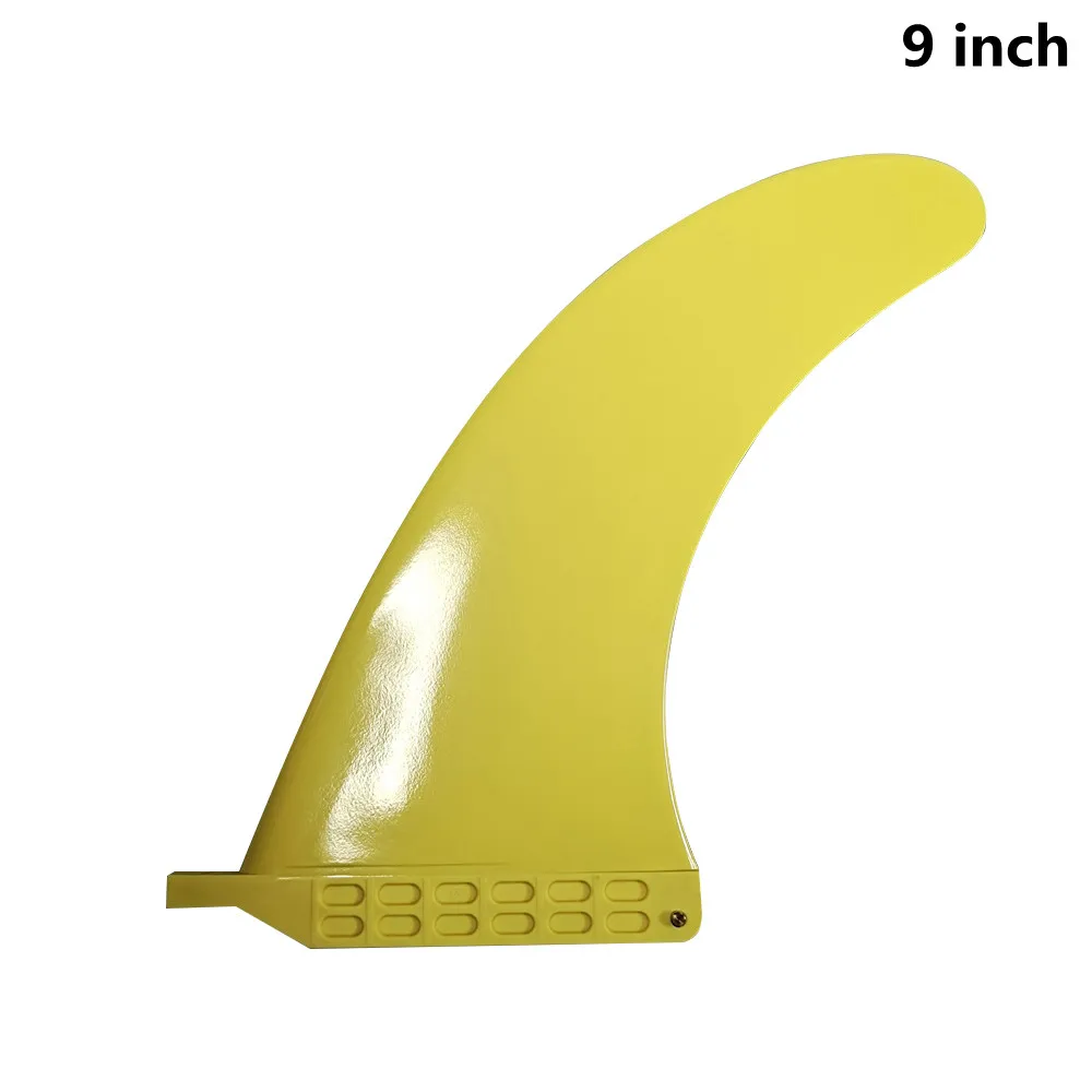 2021 New Style Single FIn Blue/Yellow/Black/White 9 Length Center plastic Fins Long Board Fins In Surfing