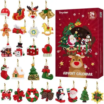 

Toyvian Advent Calendar with 24PCS Hanging Ornaments Christmas Countdown Calendar Party Favors for Xmas Holiday Decor
