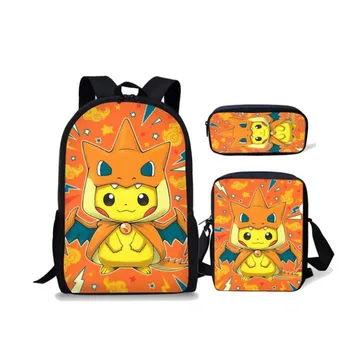 

nime Japanese School Bags Pokemon Pikachu Printing Children's School Backpack for Boys Kids SchoolBags Teenagers Mochila